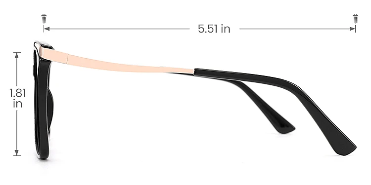 Sine black   Plastic  Sunglasses, size view