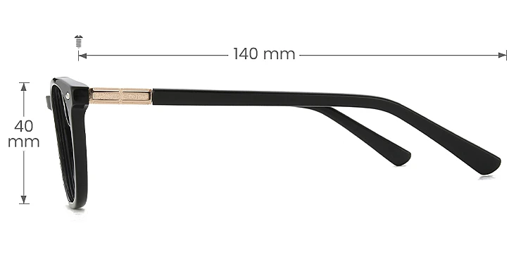 Greene black   Acetate  Eyeglasses, size view