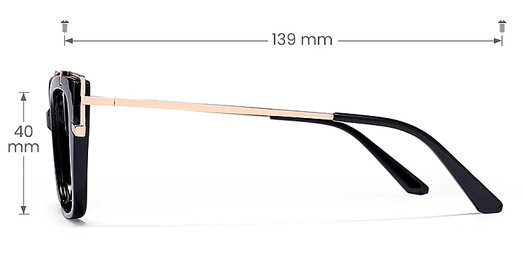 Loup black   Plastic  Eyeglasses, size view