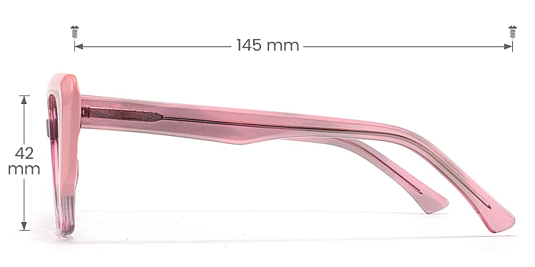 Elyta pink   Acetate  Eyeglasses, size view