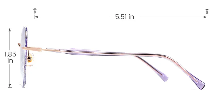 Kato lavender silver   Metal  Eyeglasses, size view