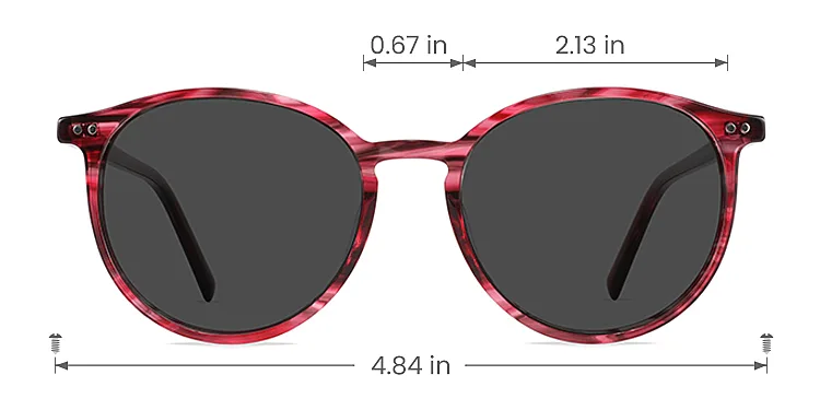 Pansy red tortoise   Plastic  Sunglasses, size view