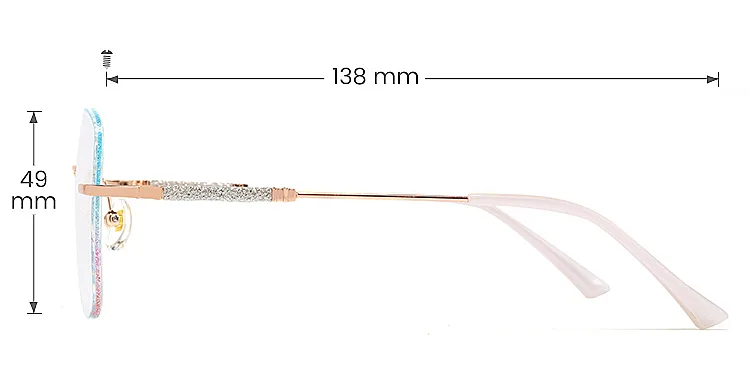 Sparkle green red   Metal  Eyeglasses, size view