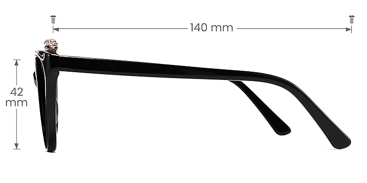 Joleen black   Acetate  Sunglasses, size view