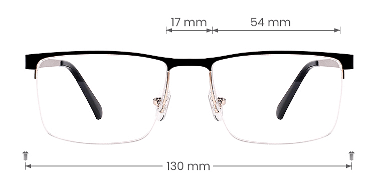 Warren matte black gold   Metal  Eyeglasses, size view