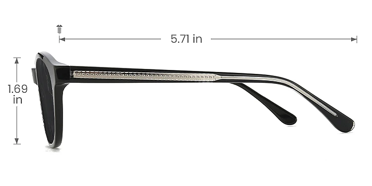 Eva black   Acetate  Sunglasses, size view