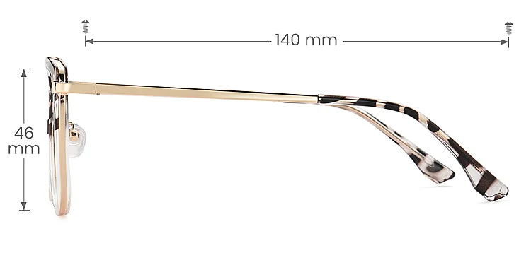 Simi petal tortoise clear   Plastic  Eyeglasses, size view