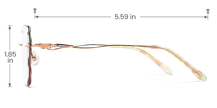 Kila green pink   Metal  Eyeglasses, size view