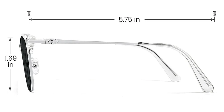 Emeka clear silver   Metal  Sunglasses, size view