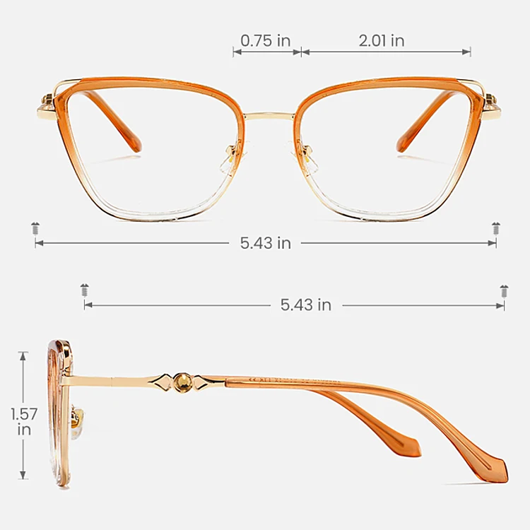 Niamh champagne   Plastic  Eyeglasses, size view