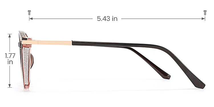 Darleen black pink   Plastic  Eyeglasses, size view
