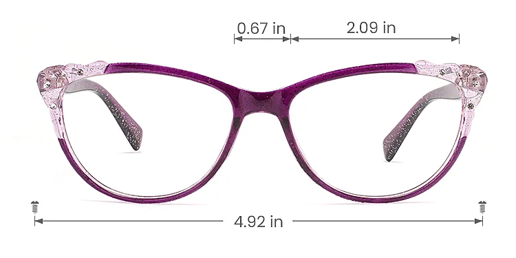 Yana purple   Plastic  Eyeglasses, size view