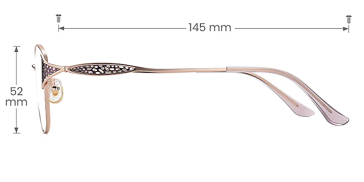 Callista purple   Metal  Eyeglasses, size view