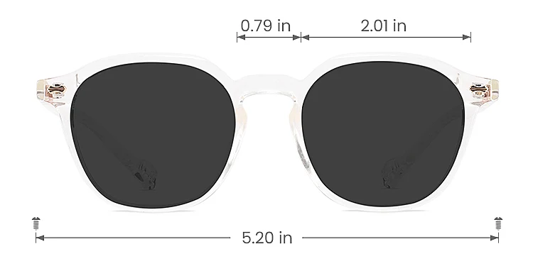 Devin clear   Plastic  Sunglasses, size view