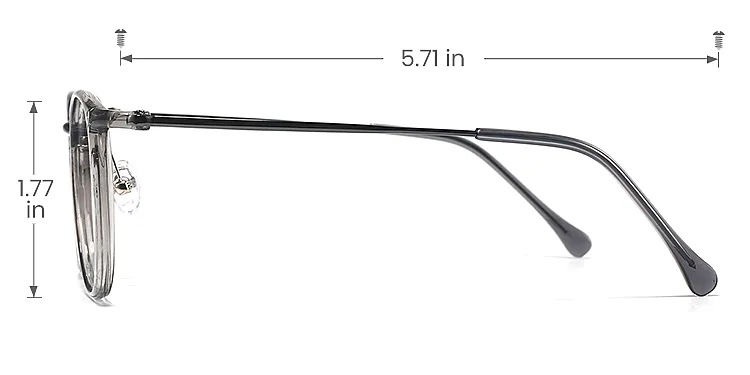 Slate grey   Plastic  Eyeglasses, size view