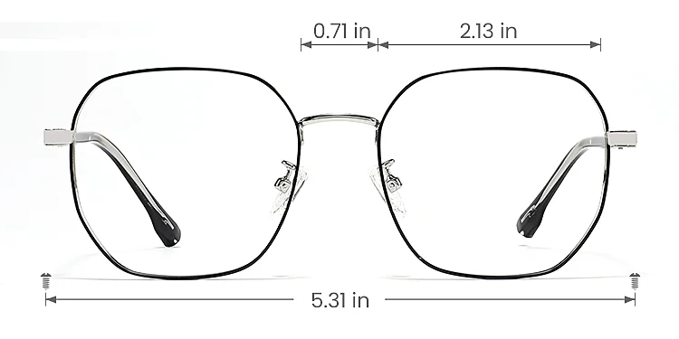 Mcgaffey black silver   Metal  Eyeglasses, size view