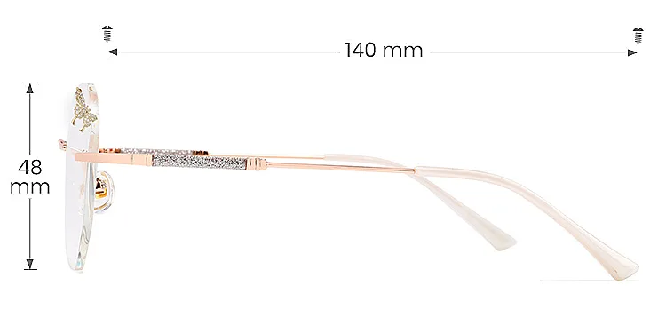 Kira rose gold   Metal  Eyeglasses, size view