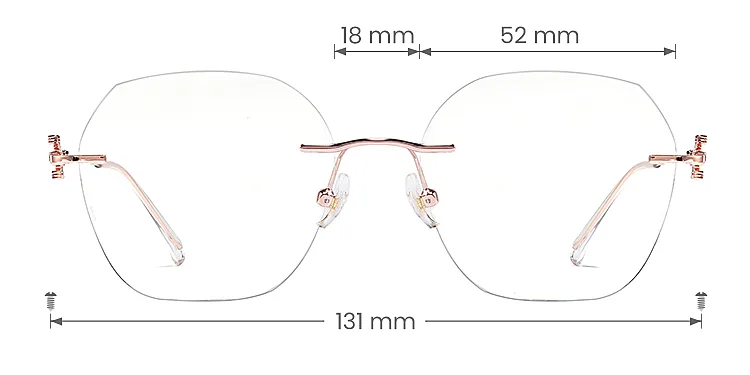 Christmas rose gold   Metal  Eyeglasses, size view
