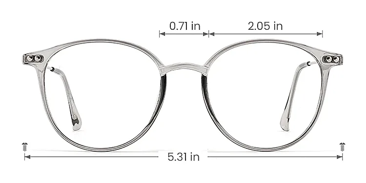 Leona grey   Plastic  Eyeglasses, size view