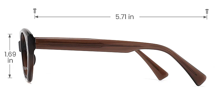 Stitch brown   Acetate  Eyeglasses, size view