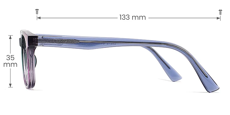 Nova purple green   Plastic  Eyeglasses, size view