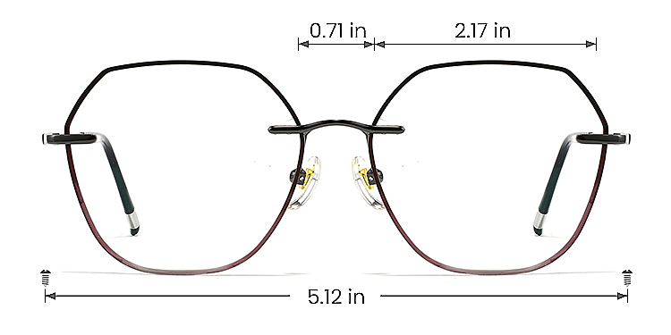 Ennis purple floral   Metal  Eyeglasses, size view