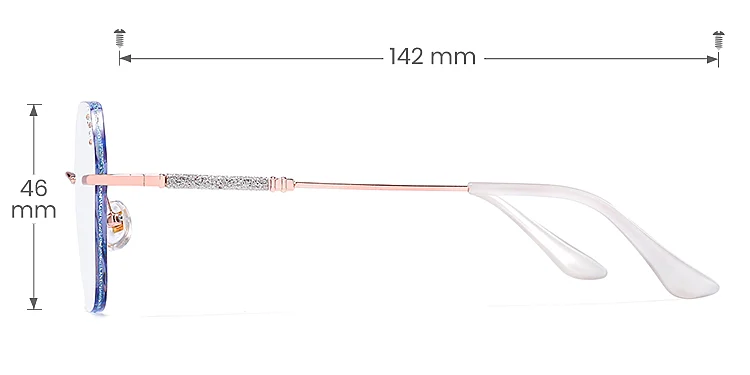 Laec rose gold blue   Metal  Eyeglasses, size view