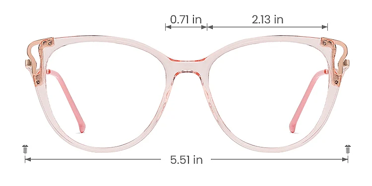 Trista clear pink   TR90  Eyeglasses, size view