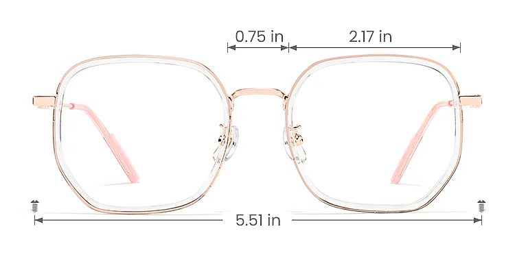 Sookie rose gold   Plastic  Eyeglasses, size view