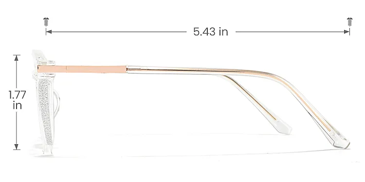 Darleen clear   Plastic  Eyeglasses, size view