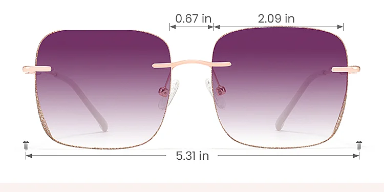 Sparkle rose gold   Metal  Sunglasses, size view