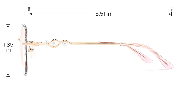 Elvira black pink   Metal  Eyeglasses, size view