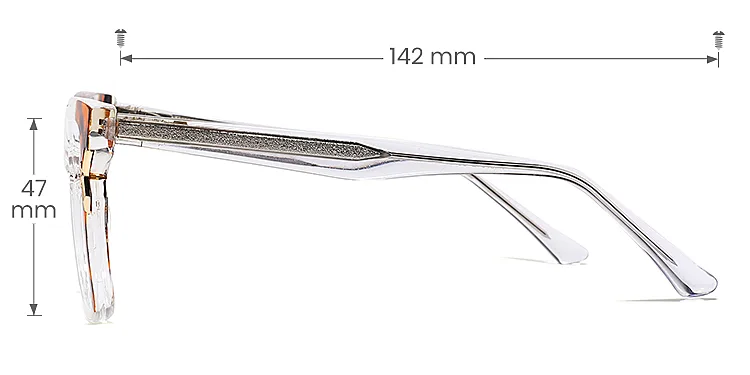 Jadyn clear warm tortoise   TR90  Eyeglasses, size view