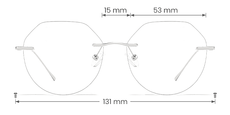 Cool silver   Metal  Eyeglasses, size view