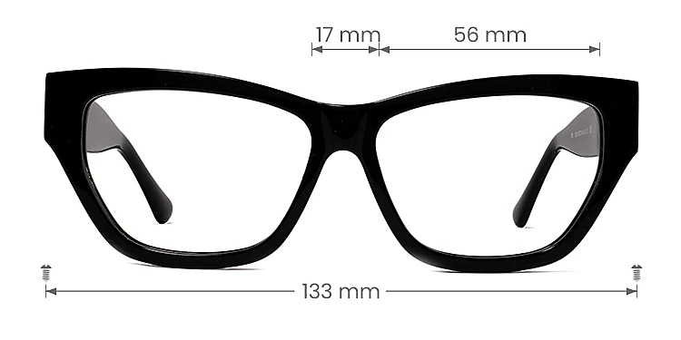 Adelia black   Acetate  Eyeglasses, size view