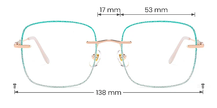 Sparkle green silver   Metal  Eyeglasses, size view