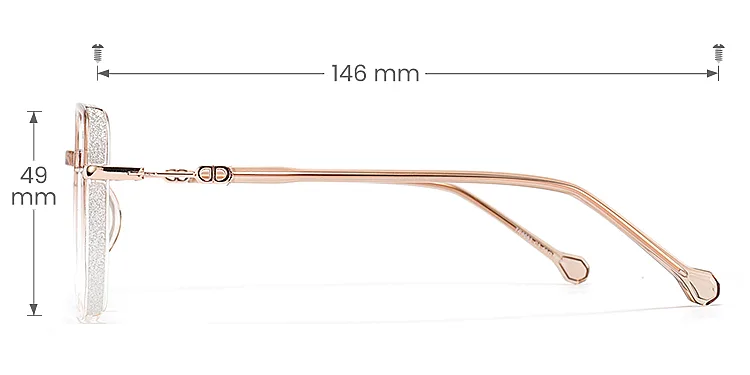 Gerda brown clear   Plastic  Eyeglasses, size view