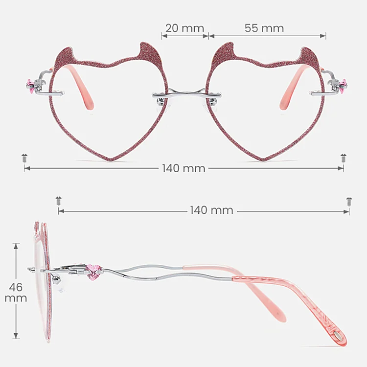 Deer rose gold   Metal  Eyeglasses, size view