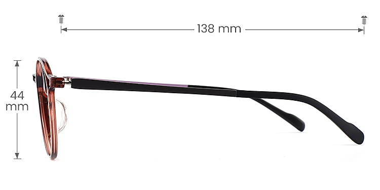 Fleur brown purple   Plastic  Eyeglasses, size view