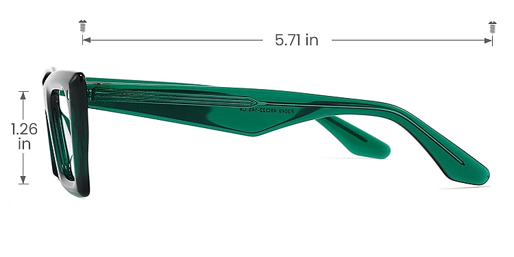 Amity green   Plastic  Eyeglasses, size view