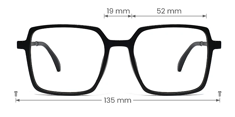 Wood black   Plastic  Eyeglasses, size view