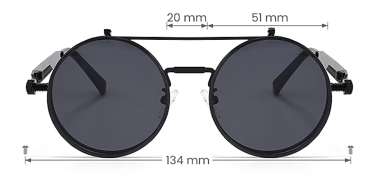 Frank black   Metal  Sunglasses, size view
