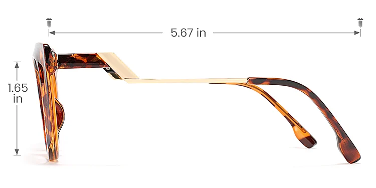 Kyoko warm tortoise   TR90  Eyeglasses, size view