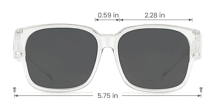 Cover clear   Plastic  Sunglasses, size view