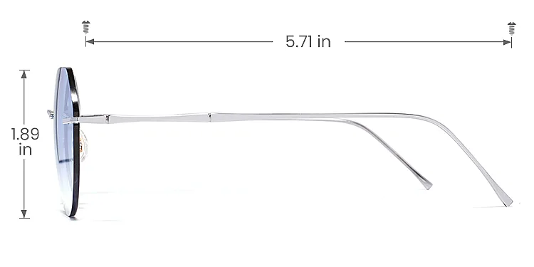 Ruby silver   Metal  Sunglasses, size view