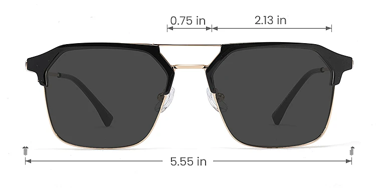 Kiki black gold   Plastic  Sunglasses, size view