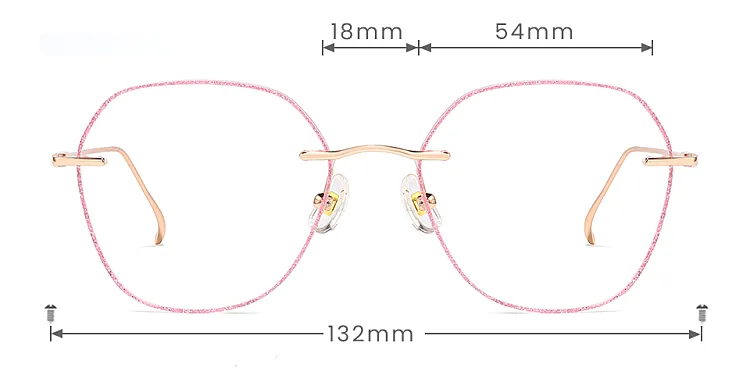 Julissa pink   Titanium  Eyeglasses, size view
