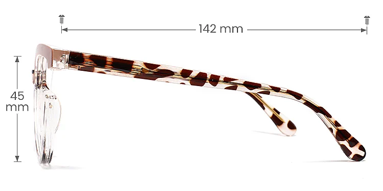 Leyla brown petal tortoise   Plastic  Eyeglasses, size view