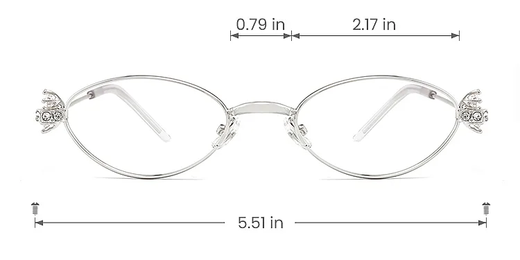 Lorena silver   Metal  Eyeglasses, size view