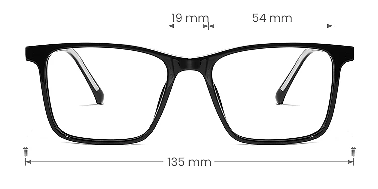 Lance black silver   Plastic  Eyeglasses, size view